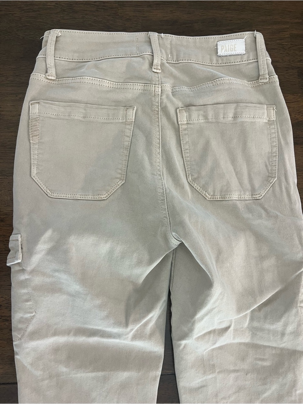 PAIGE Jolie Straight Leg Jogger Vintage Warm Sand Cotton Blend Womens Sz 24 - Picture 8 of 12